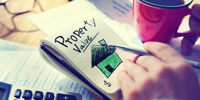 Property Value written on notebook